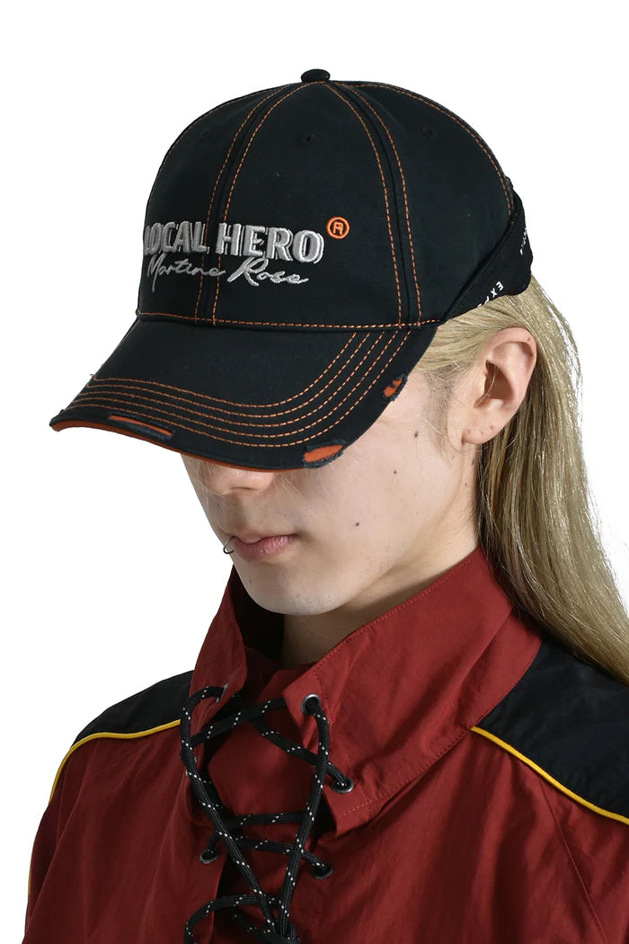 Martine Rose Local Hero Roll Back Cap Black/Orange