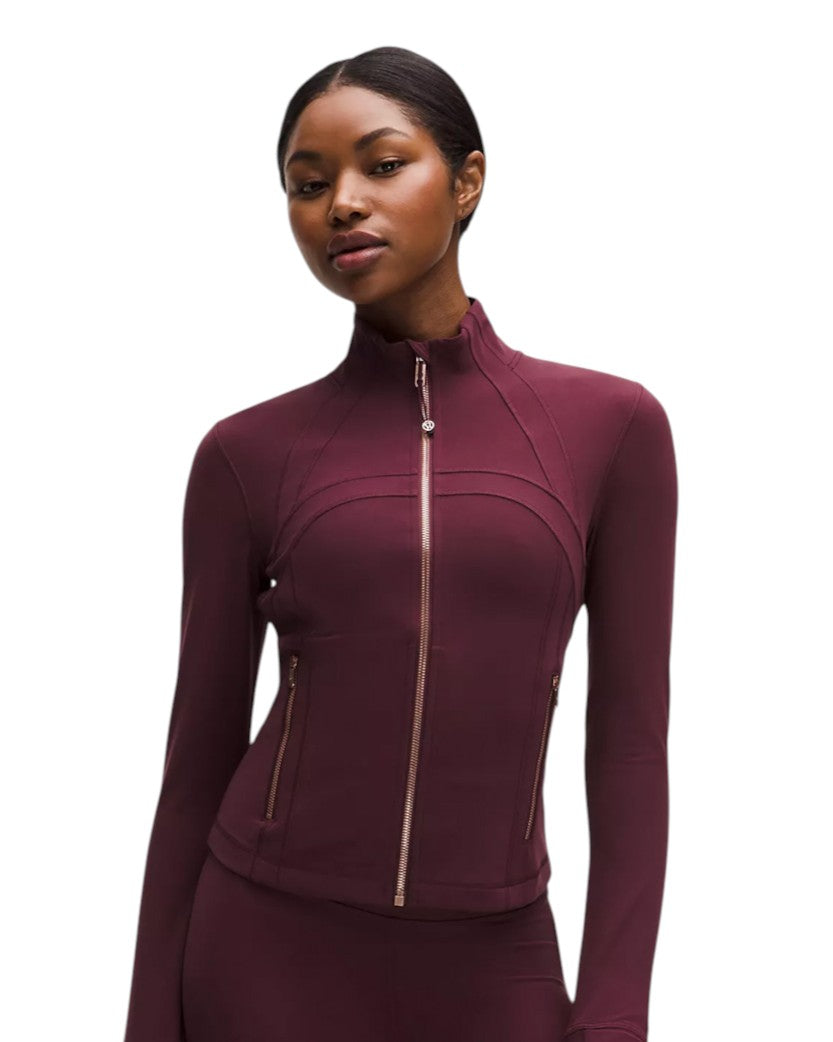 Lululemon Define Cropped Jacket Nulu Burgundy Bay/Gold