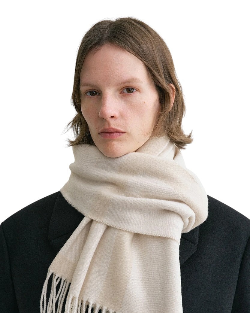 Toteme Monogram Jacquard Wool Scarf Bone