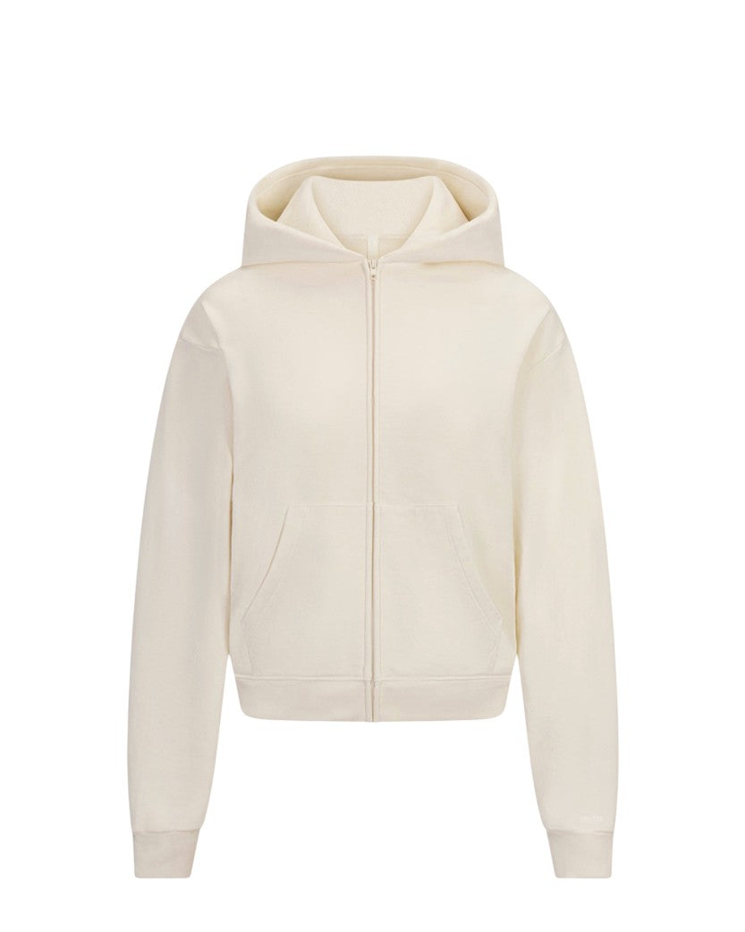 Skims French Terry Zip Up Hoodie Ecru