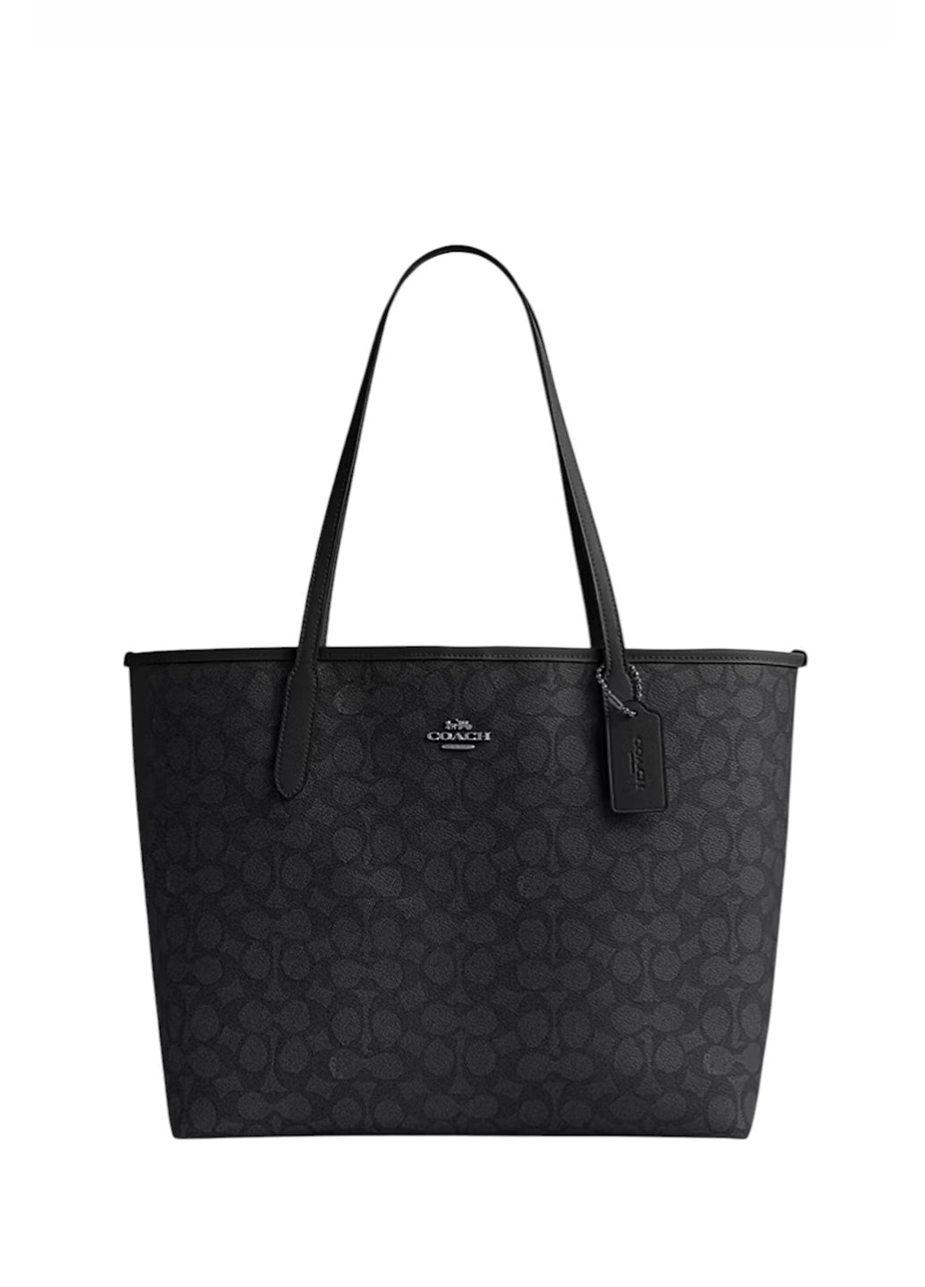Coach City Tote In Signature Canvas Black