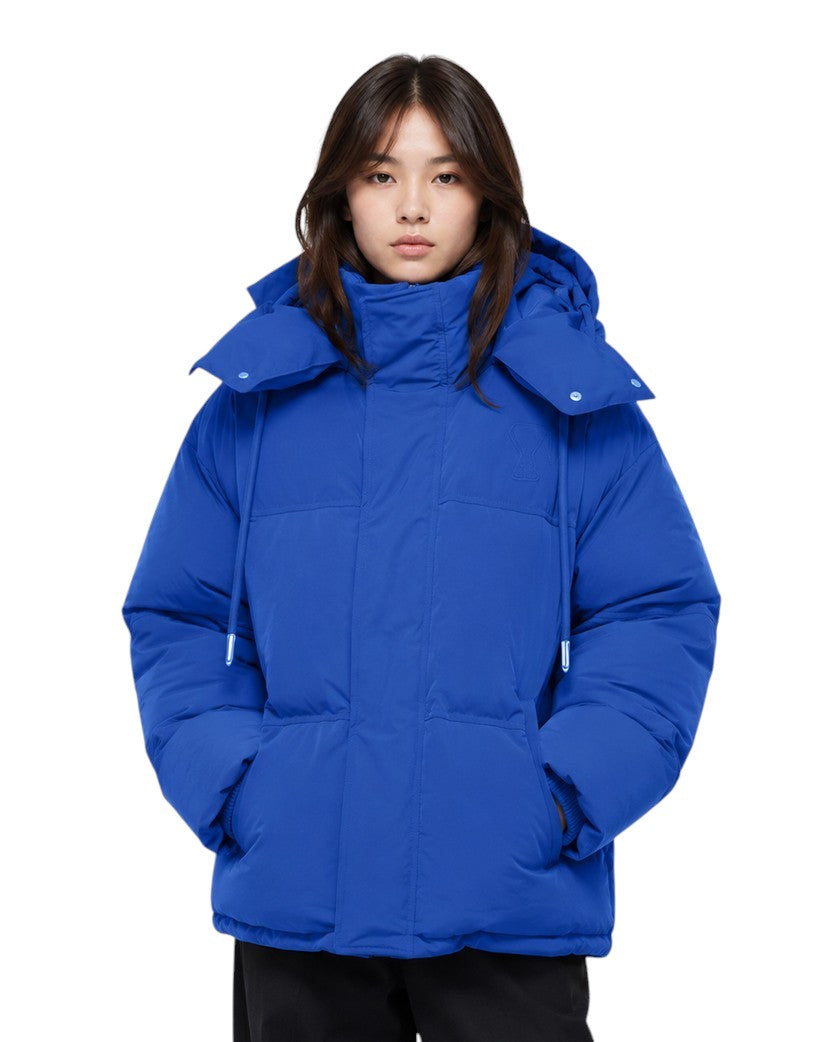 AMI Paris Ami de Coeur-Patch Padded Jacket Blue