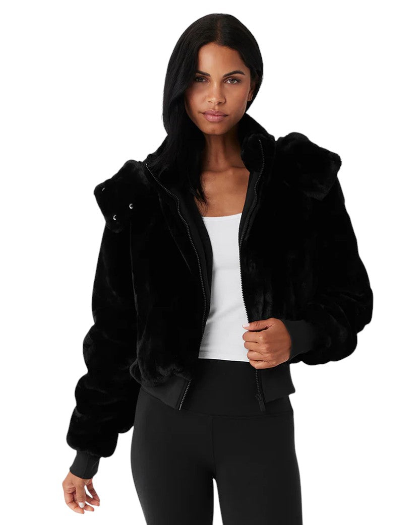 Куртка Alo Yoga Faux Fur Foxy Jacket Black | SSTORIES