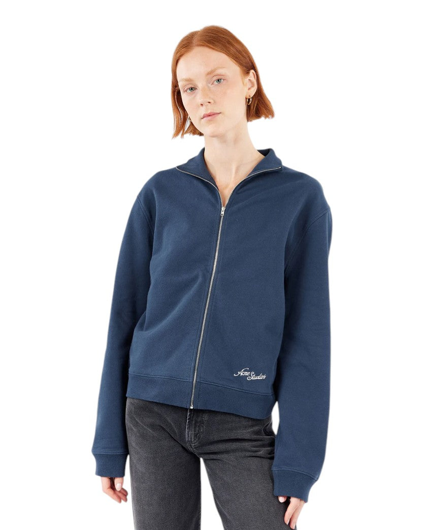 Acne Studios Zip-Up Sweatshirt Deep Blue
