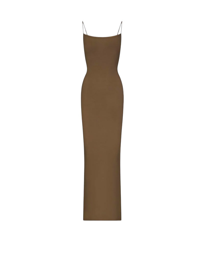 Skims Soft Lounge Long Slip Dress Cocoa
