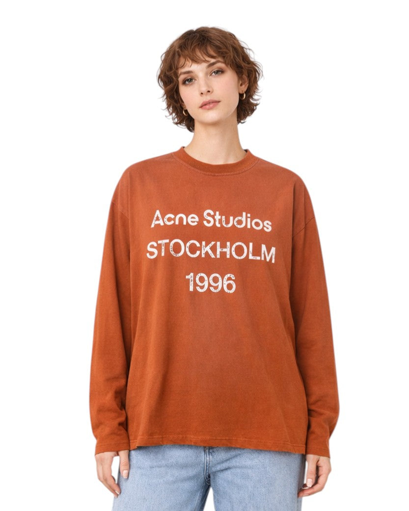 Лонгслів Acne Studios Stamp Logo Long Sleeve Orange | SSTORIES