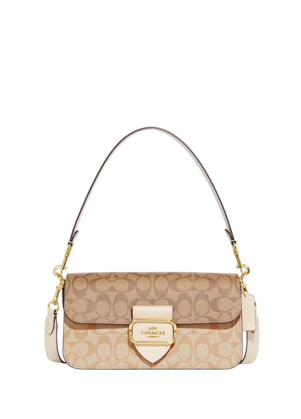 Coach Morgan Shoulder Bag In Blocked Signature Canvas Light Khaki Multi
