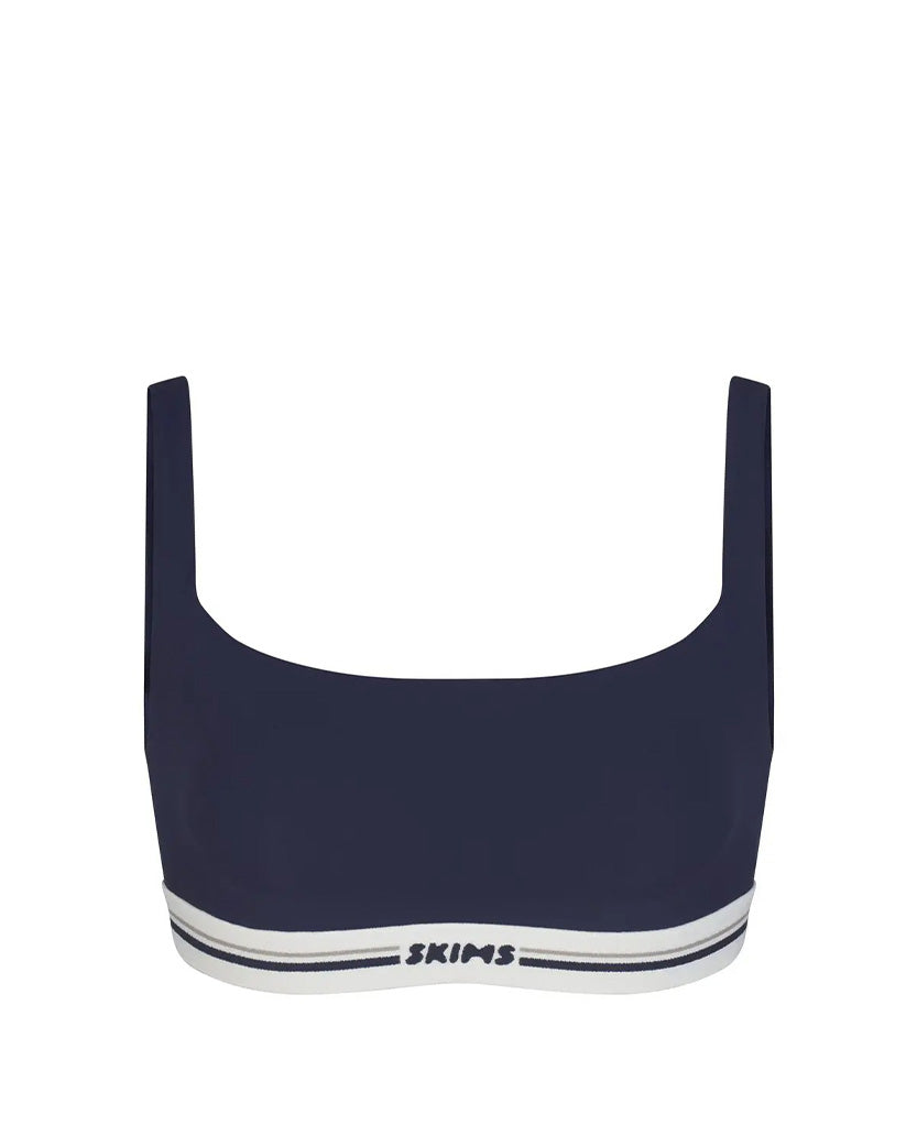 Skims Fits Everybody Logo Straight Neck Bralette Navy