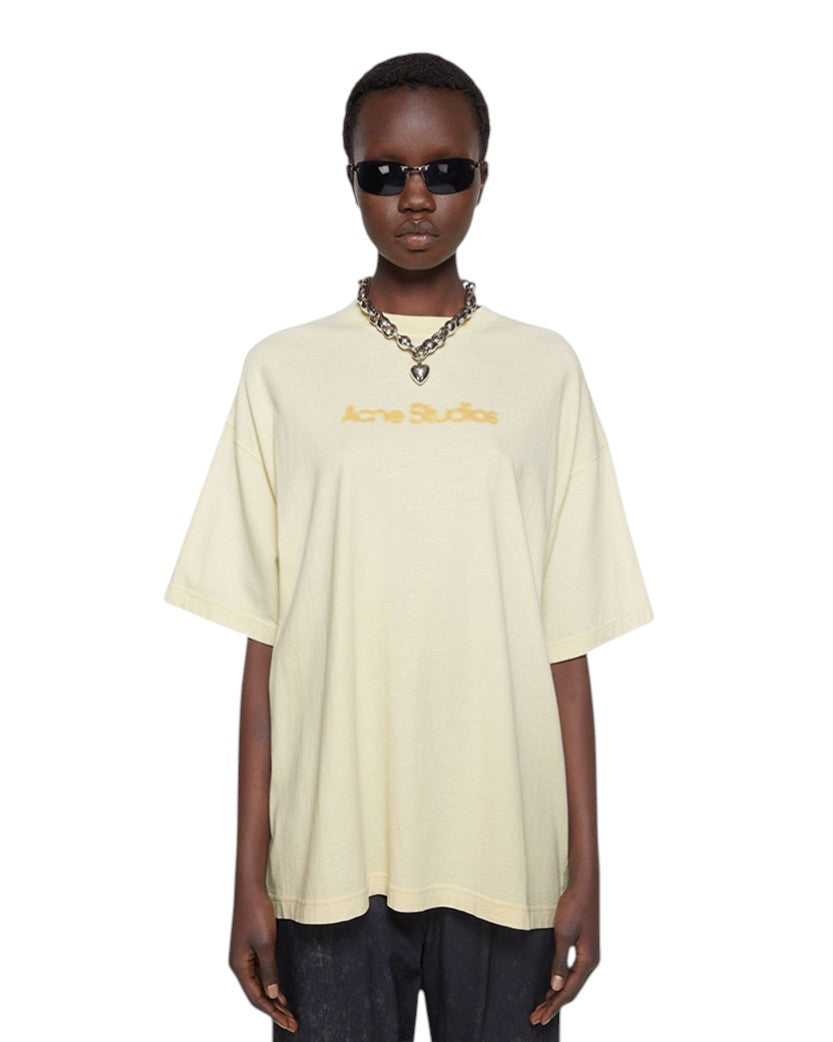 Acne Studios Blurred Logo T-Shirt Pale Yellow