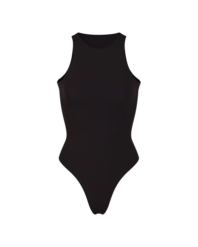 Skims Fits Everybody High Neck Bodysuit Onyx
