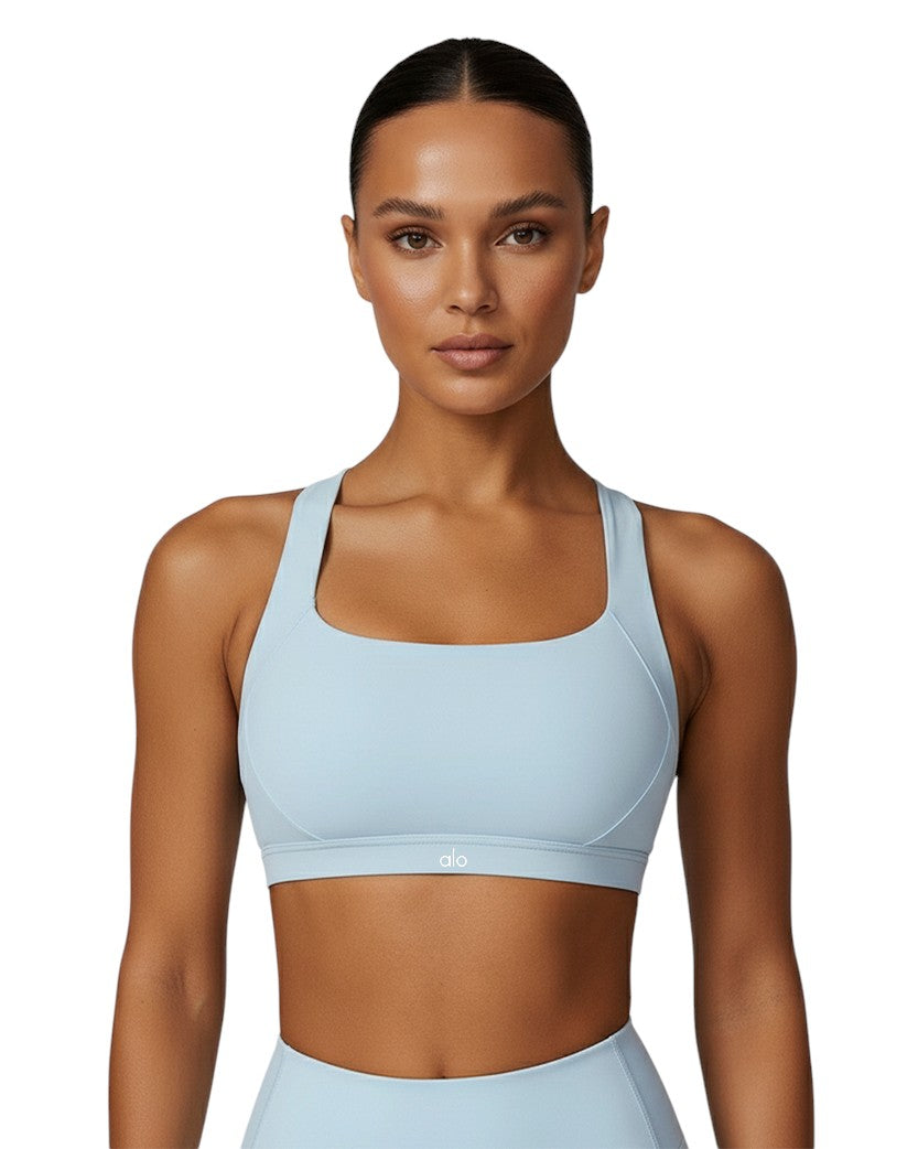 Alo Yoga Airlift Suit Up Sports Bra Blue