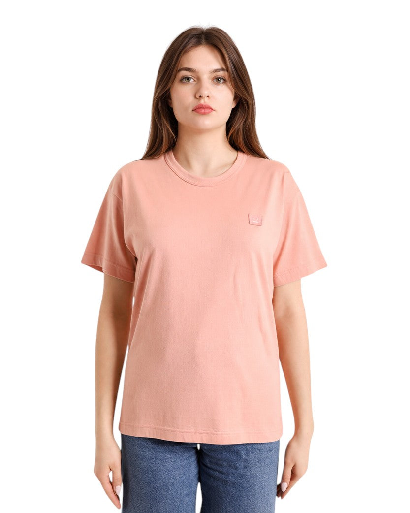 Acne Studios T-Shirt With Ellison Face Patch Pink
