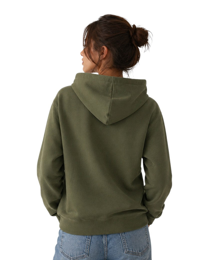 AMI Paris Ami De Coeur White Heart Zipped Hoodie Military Green