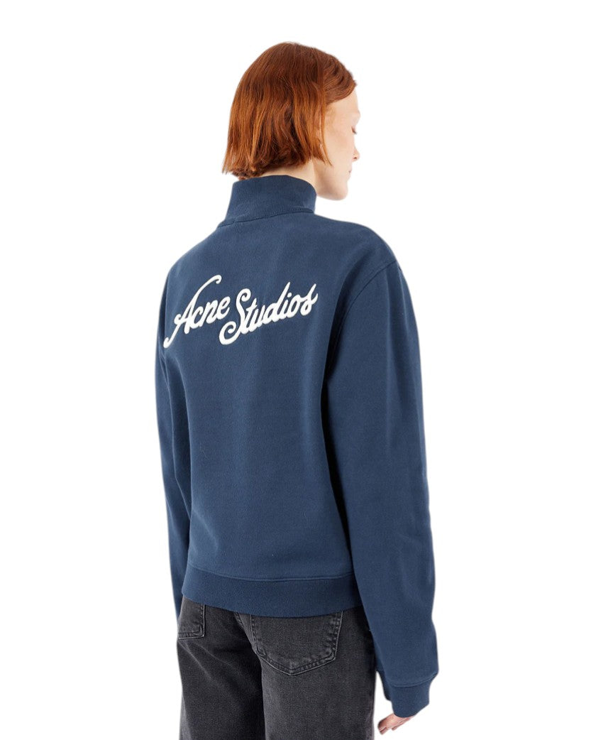 Acne Studios Zip-Up Sweatshirt Deep Blue