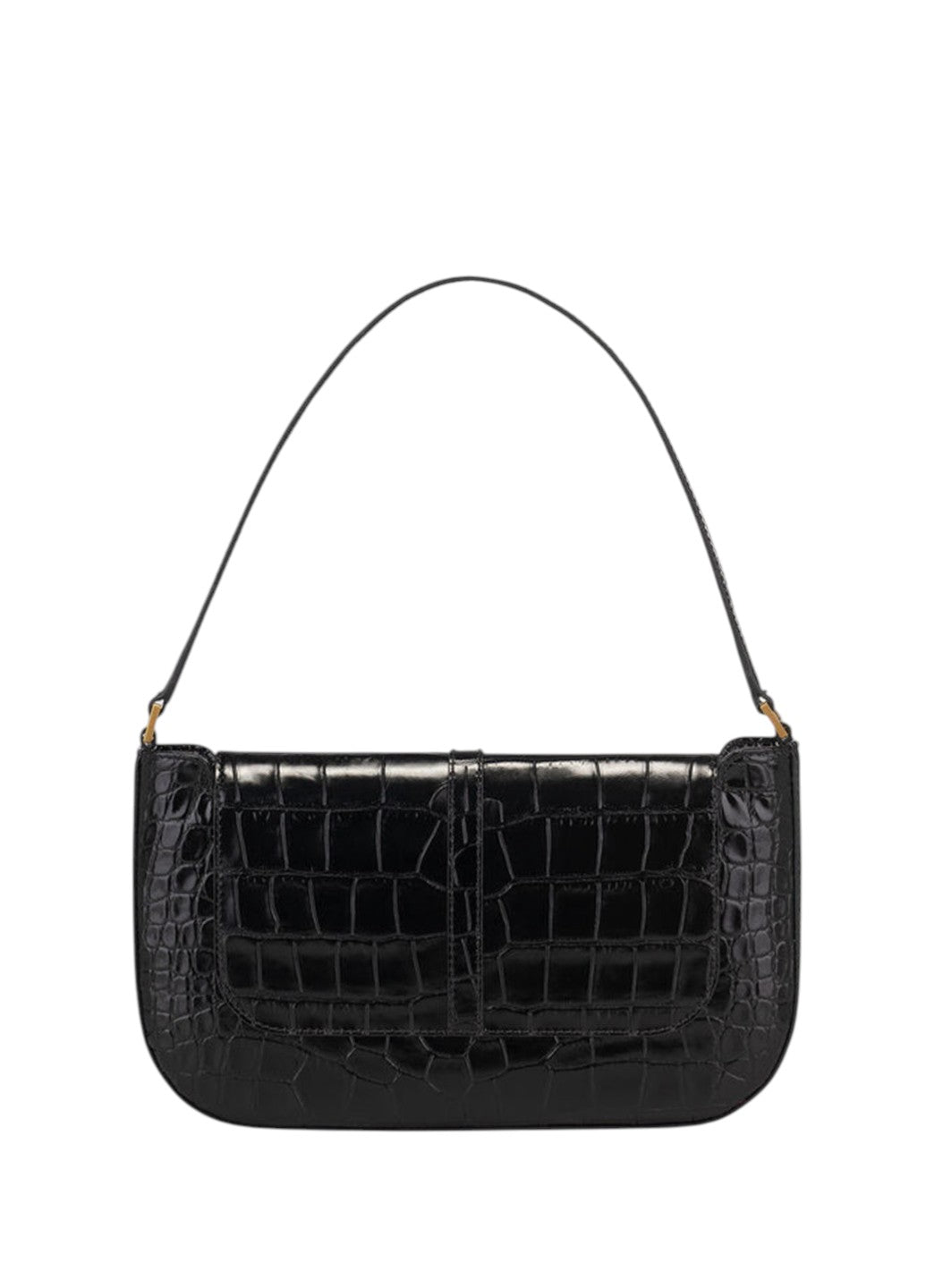 By Far Miranda Croco Embossed Leather Black