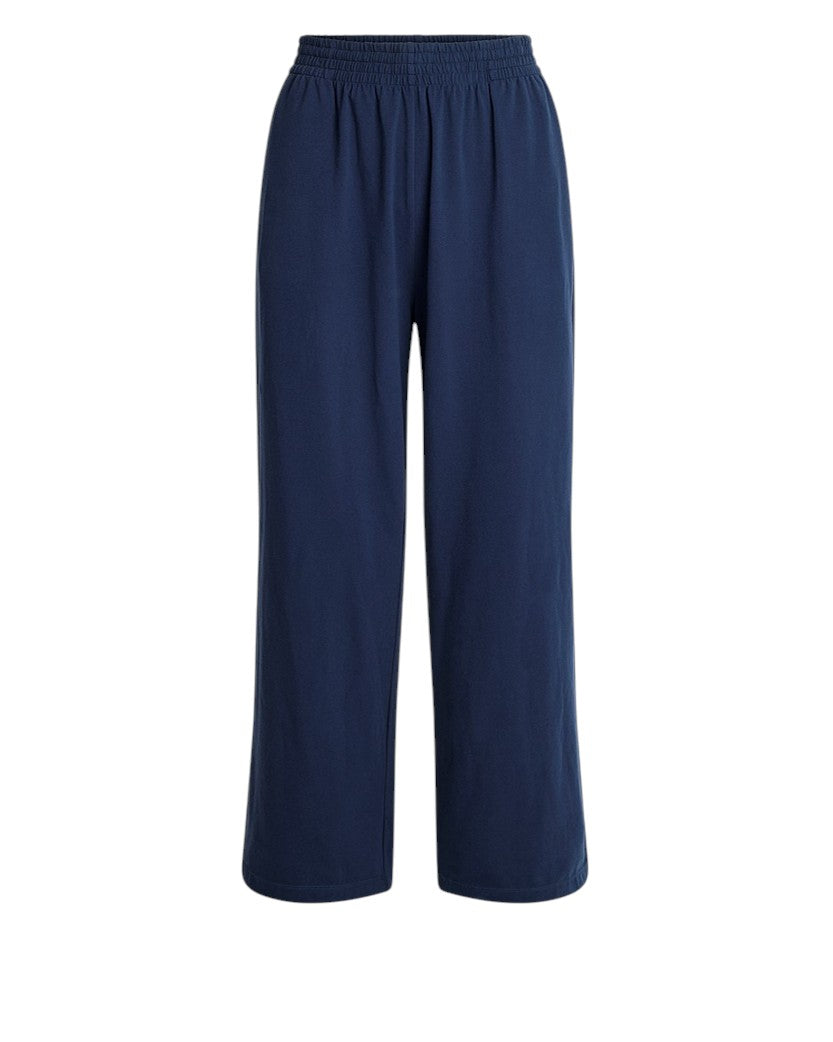 Skims Cotton Jersey Wide Leg Pant Navy