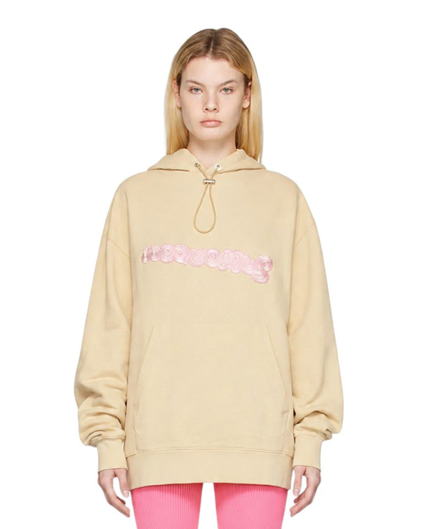 Jacquemus Le Sweatshirt Spirale Logo Hoodie Beige