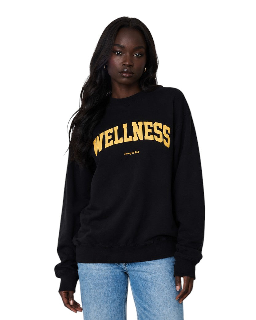 Sporty & Rich Wellness Ivy Crewneck Black/Yellow