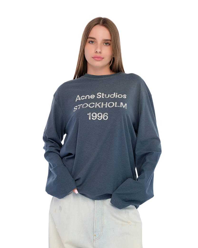 Acne Studios Stamp Logo Long Sleeve Deep Blue