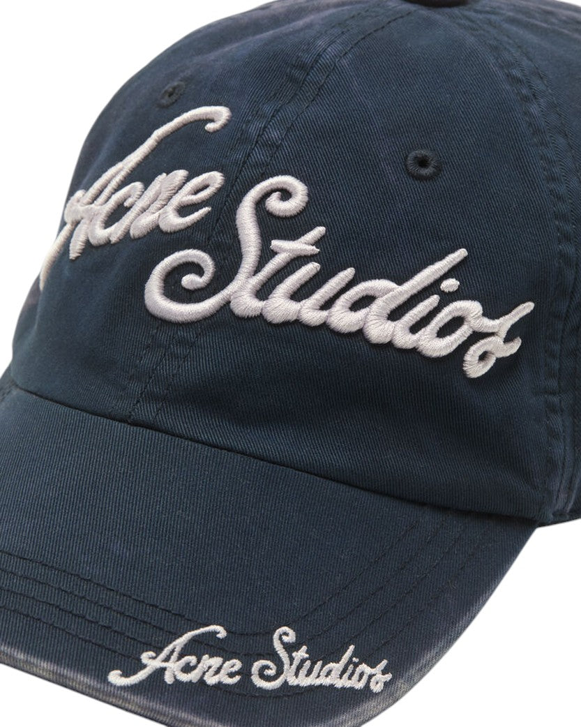 Acne Studios Logo Baseball Cap Deep Blue