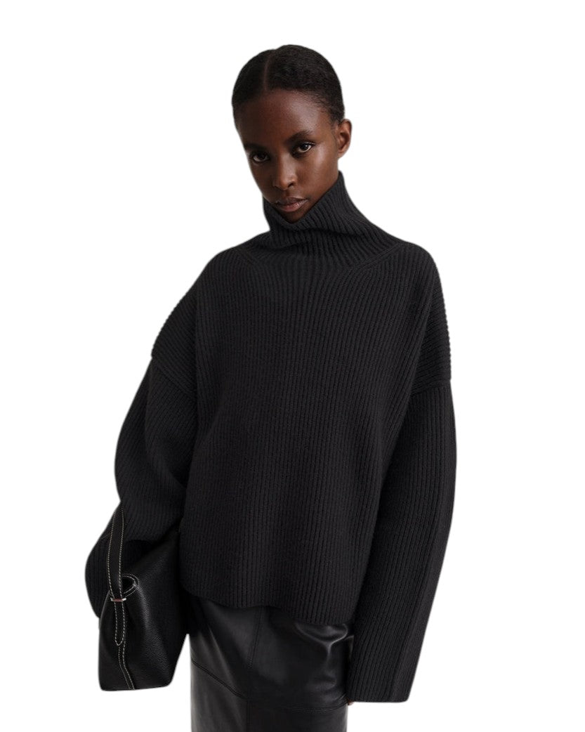 Toteme Wool-blend Rib Knit Black