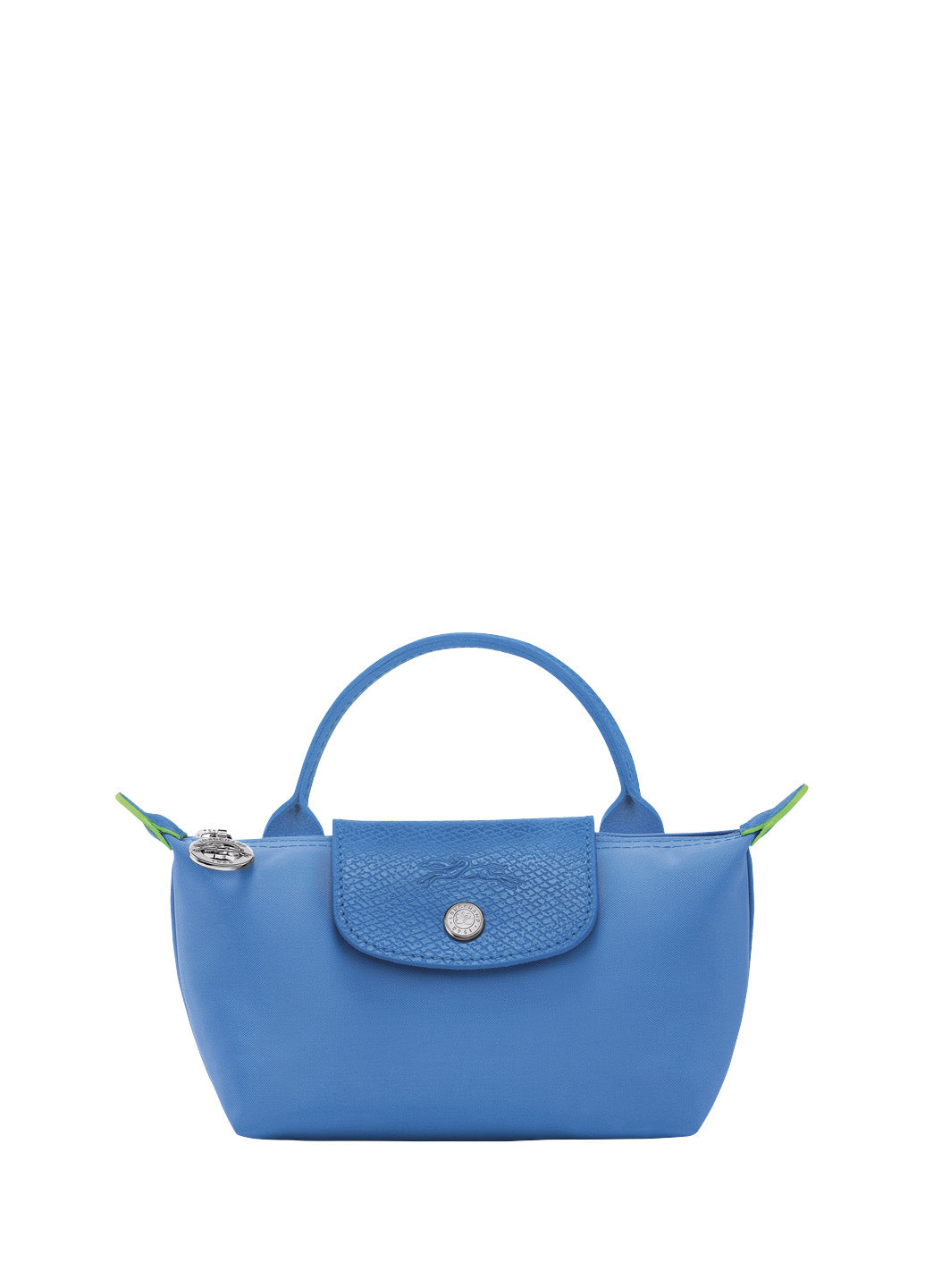 Longchamp Le Pliage Green Pouch With Handle Sky Blue