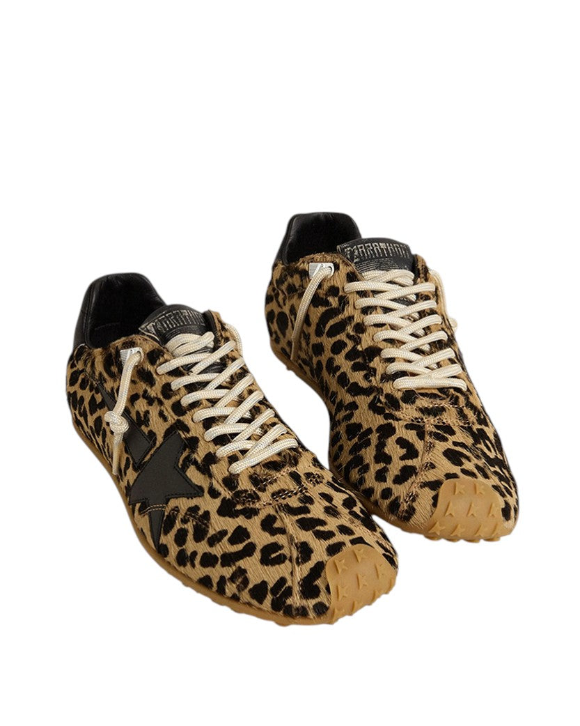 Golden Goose Marathon Speed Sneakers Leopard