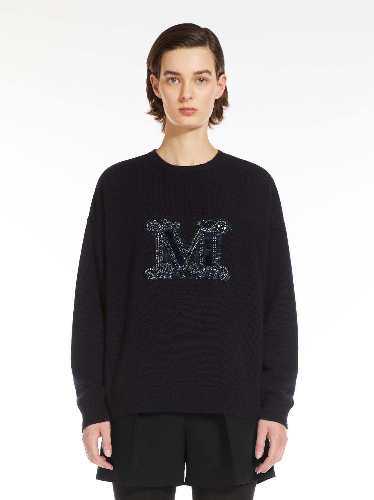 Max Mara Oversized Wool and Cashmere Jumper Ultramarine