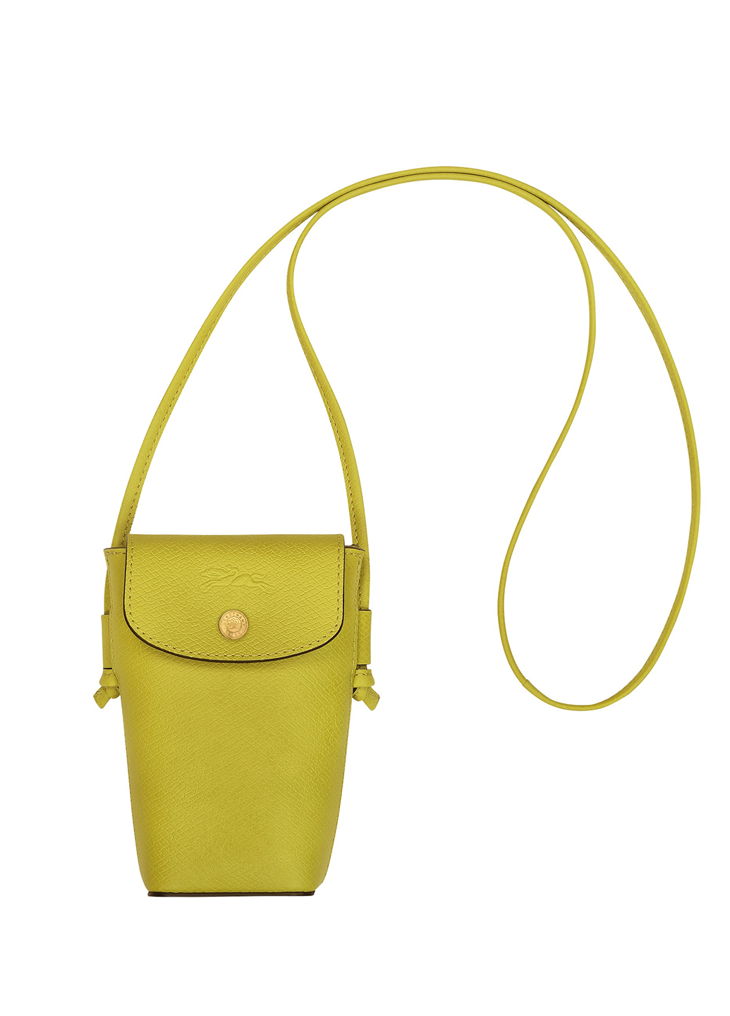 Longchamp Épure Phone Case With Leather Lace Kiwi Green