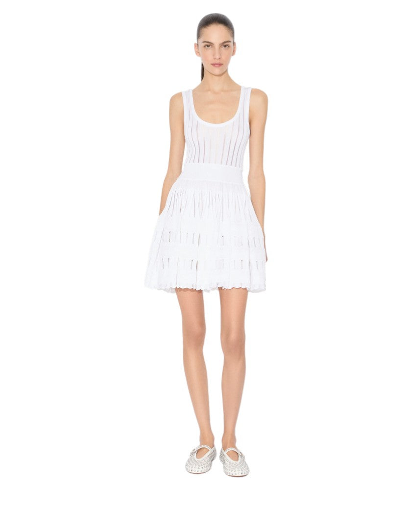 ALAIA Shiny Crinoline Dress White