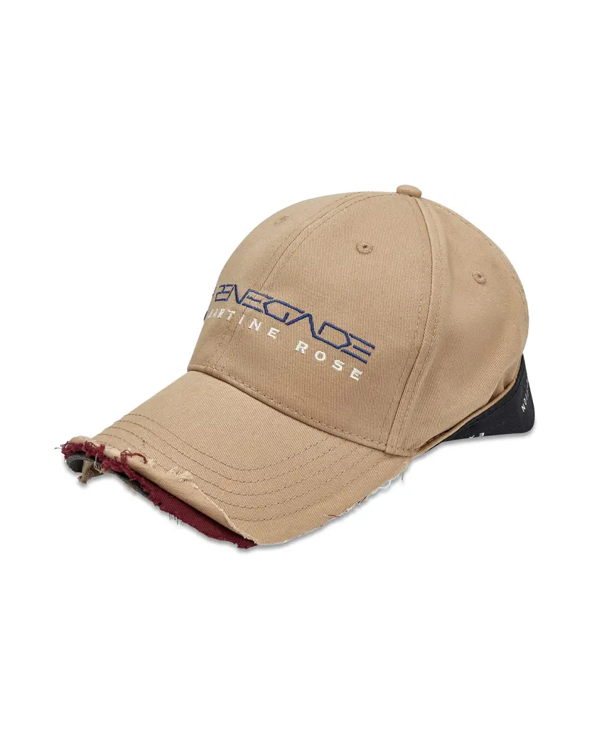 Martine Rose Distressed Roll Back Cap Beige
