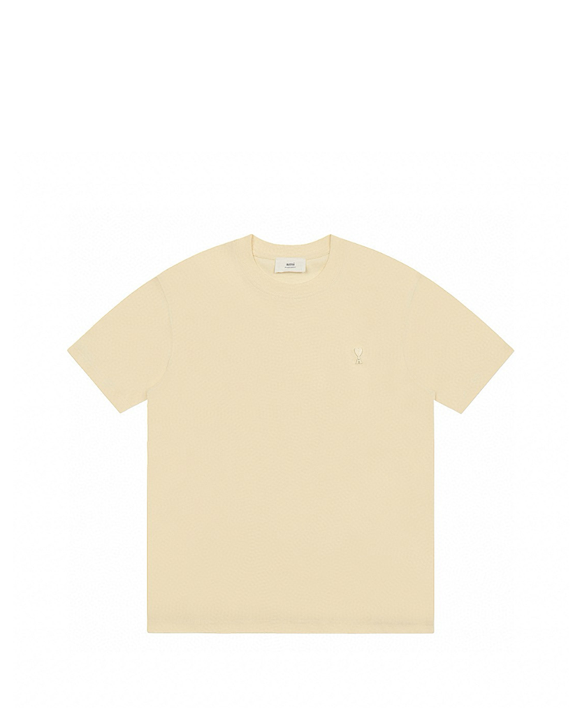 AMI Paris Ami De Coeur Tonal Small Heart T-Shirt Yellow