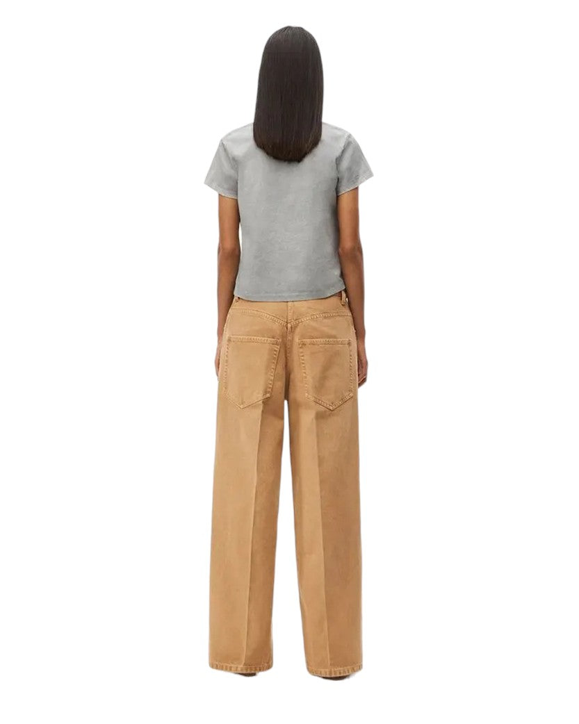 Alexander Wang Shrunken Tee In Acid Wash Jersey Grey