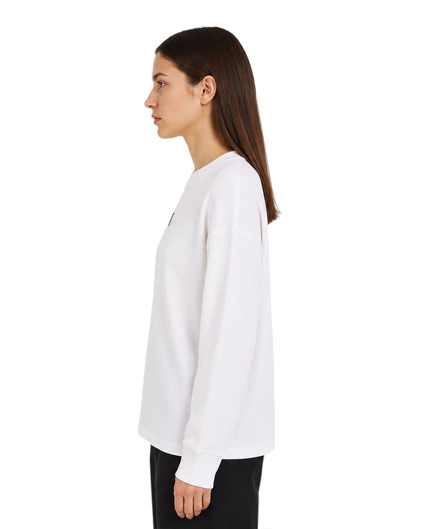 Loewe Oversized Fit Long Sleeve T-shirt in Cotton White
