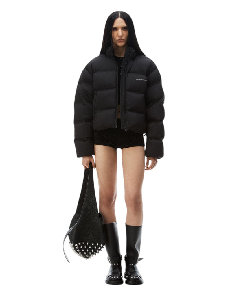 ALEXANDER WANG ブロックチェック シャドーロゴクロップドジャケット Куртка Alexander Wang Cropped Puffer Coat With Reflective Logo