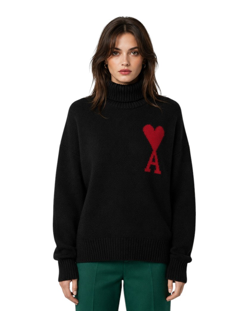 AMI Paris Ami de Coeur Jumper Black