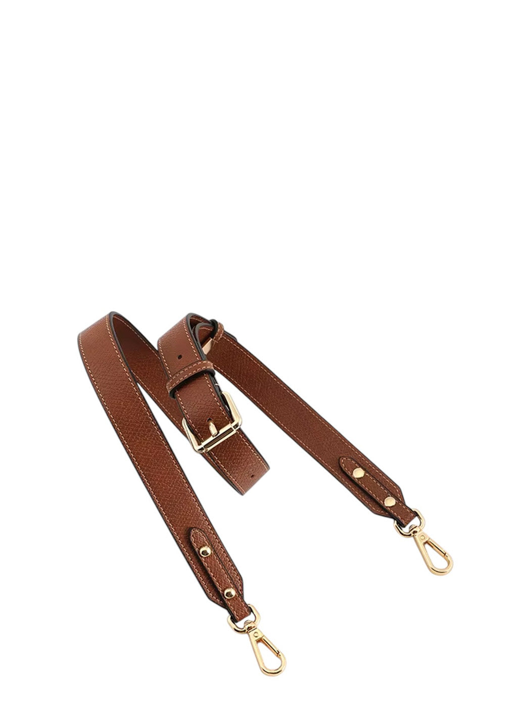 Longchamp Leather Wide Shoulder Strap Cognac\Gold