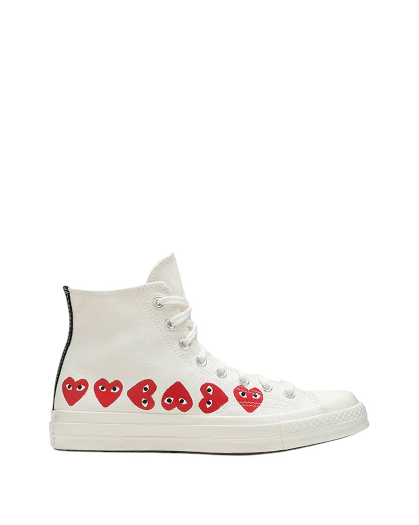 Converse x Comme Des Garcons Play Red Multi Hearts High Top White