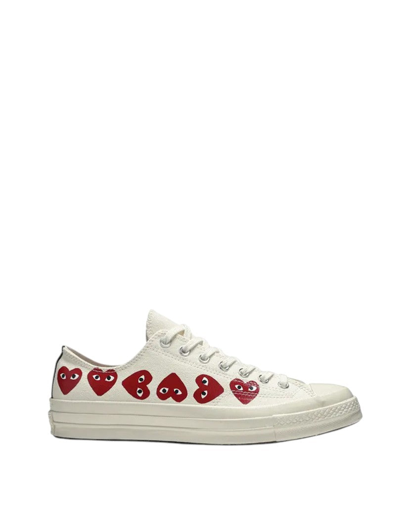 Converse x Comme Des Garcons Play Red Multi Hearts Low Top White
