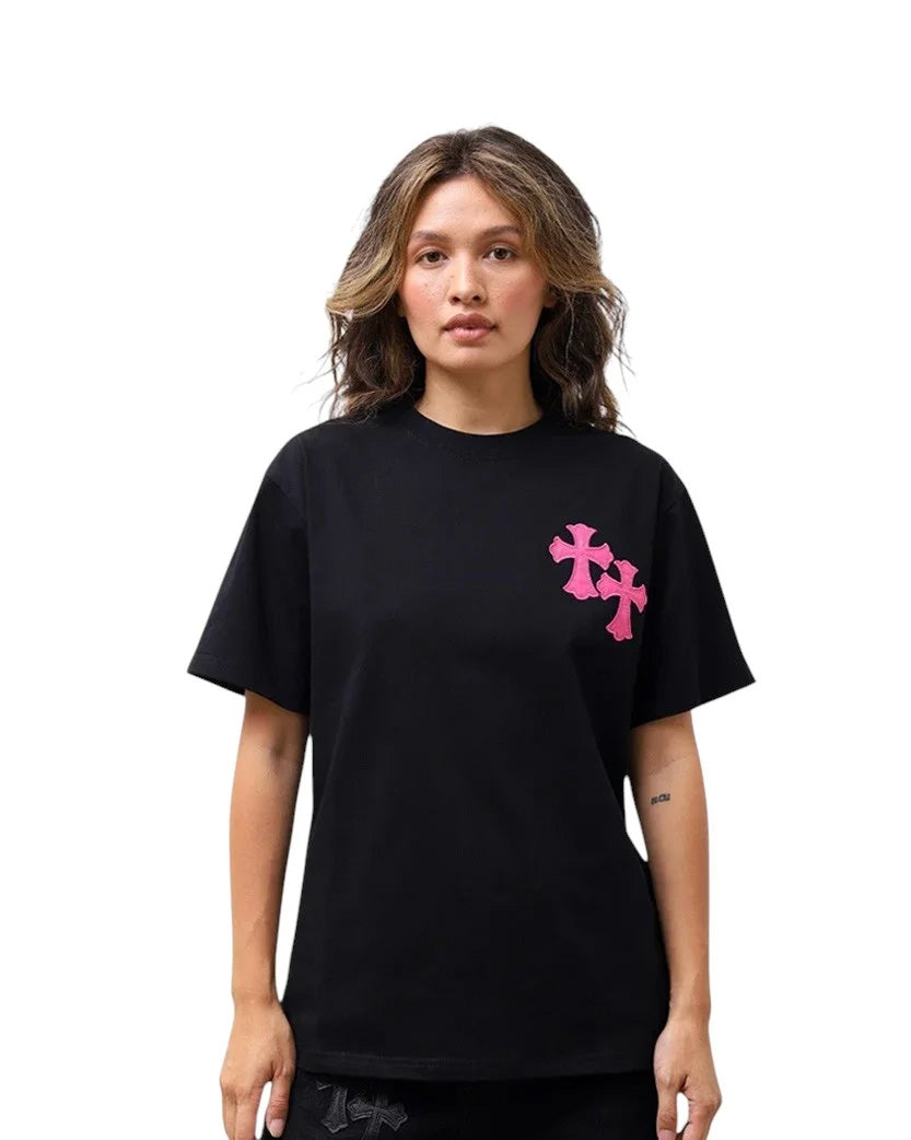 Chrome Hearts T-Shirt Black With Pink Logo CH109-BK