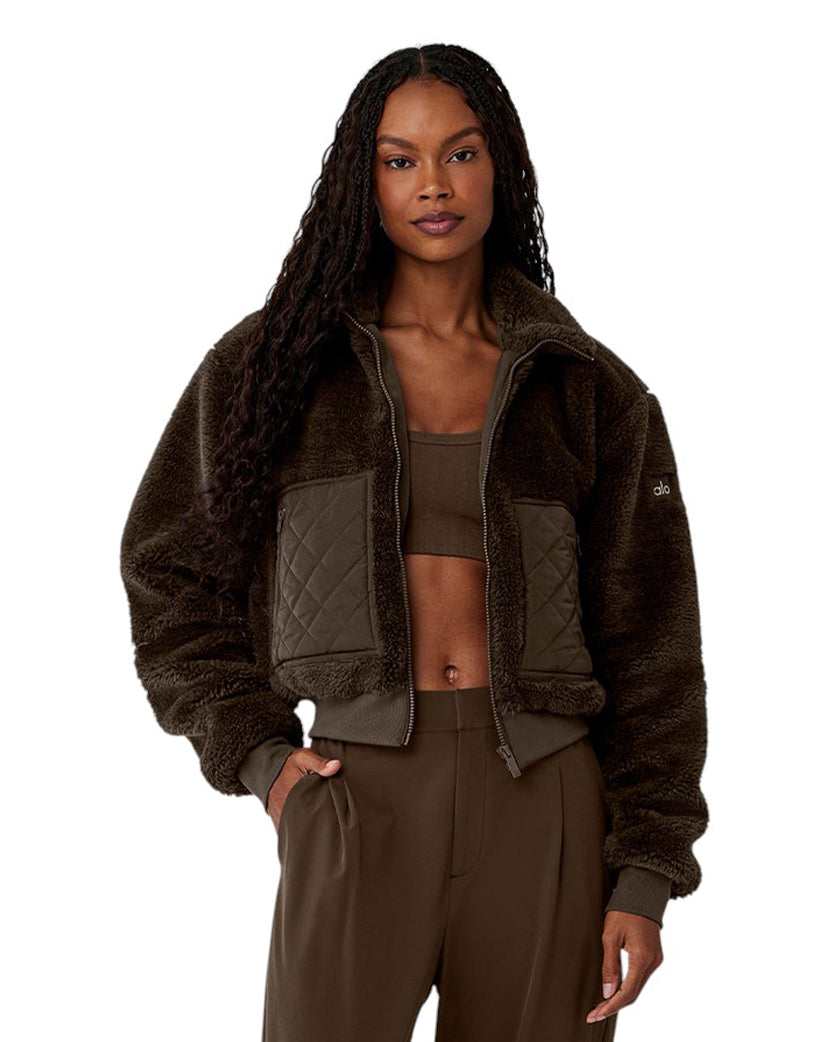 Alo Yoga Sherpa Edge Bomber Espresso