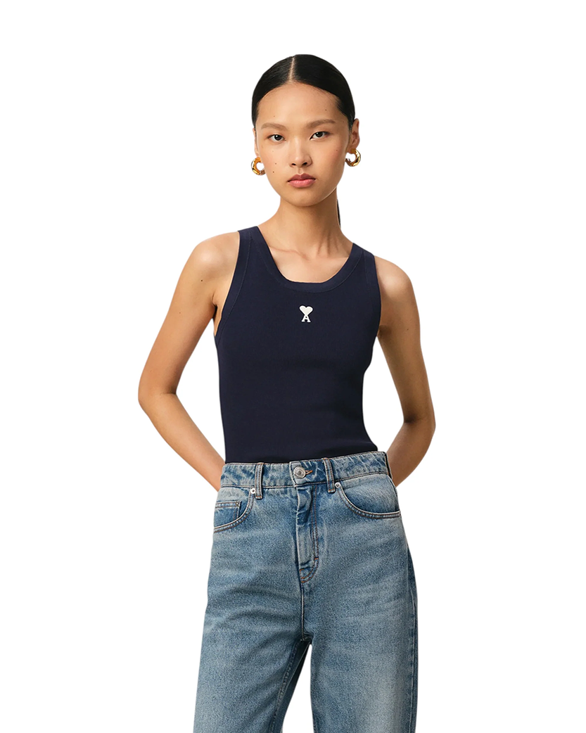 AMI Paris Ami de Coeur Rib Tanktop Night Blue