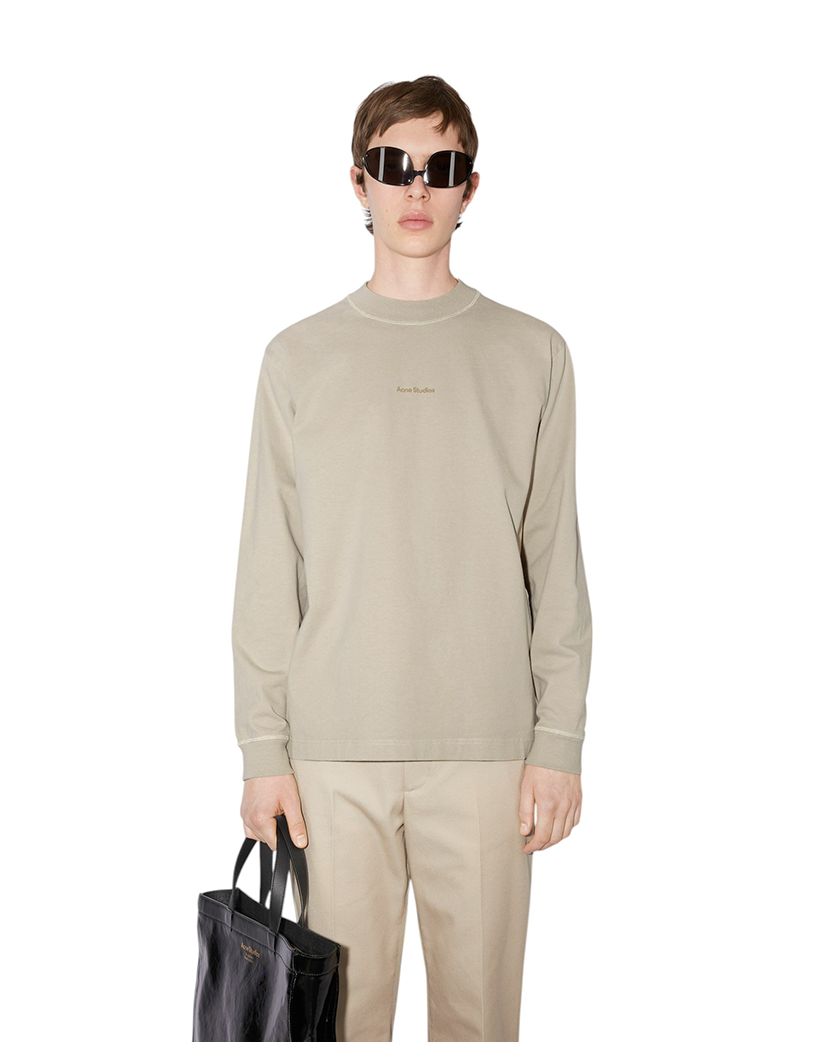 Acne Studios Erwin Long Sleeve Stamp Tee Oyster