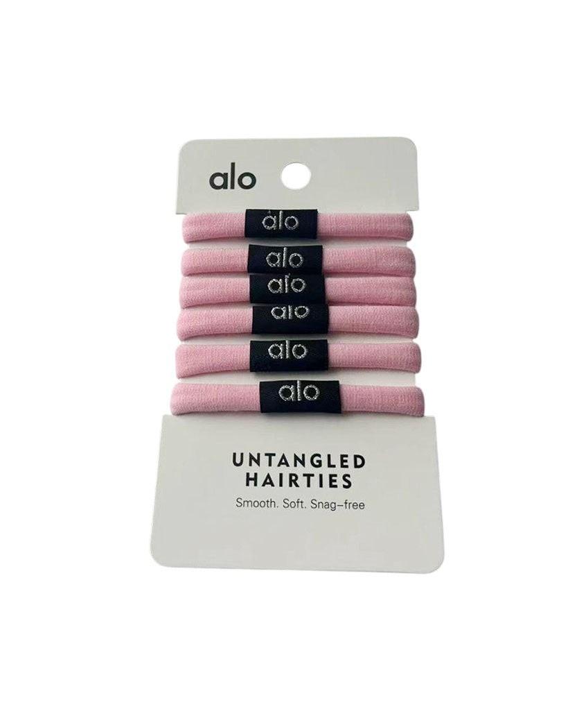 Alo Yoga Untangled Hair Tie 6-Pack Light Pink
