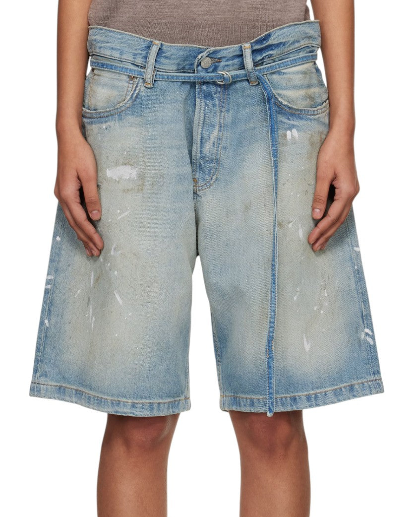 Acne Studios Loose-Fit Denim Shorts Blue