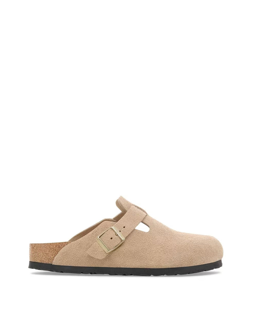 Birkenstock Boston Soft Footbed Suede Leather Sandcastle