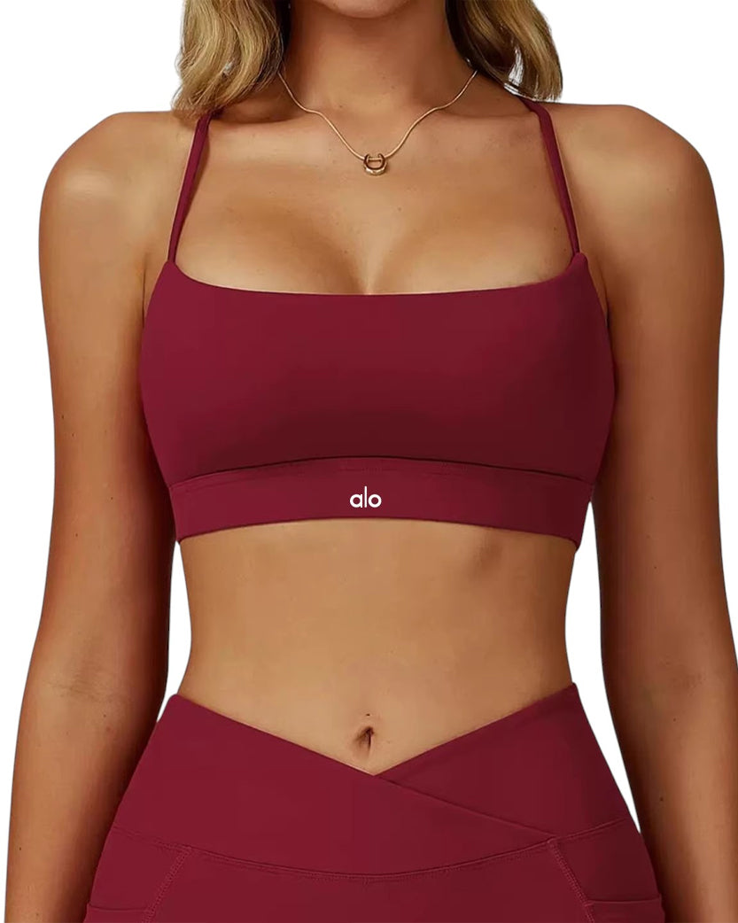 Alo Yoga CrossFlow Bra Red