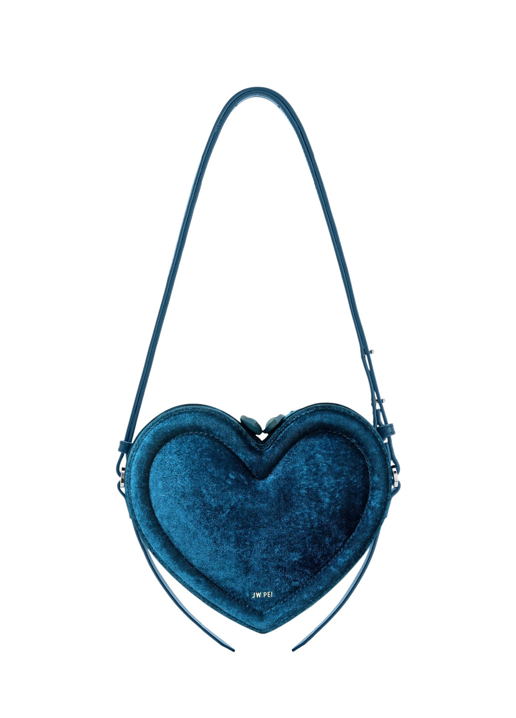JW PEI Arlene Velvet Heart Shaped Bag Blue