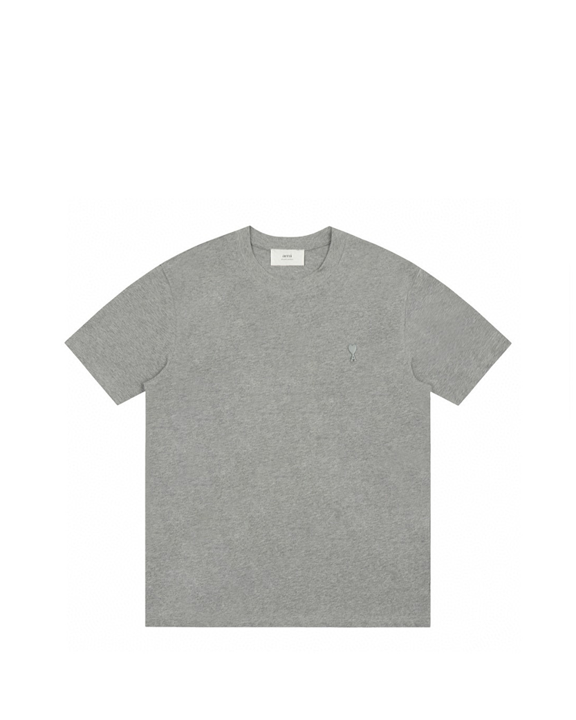 AMI Paris Ami De Coeur Tonal Small Heart T-Shirt Heather Grey
