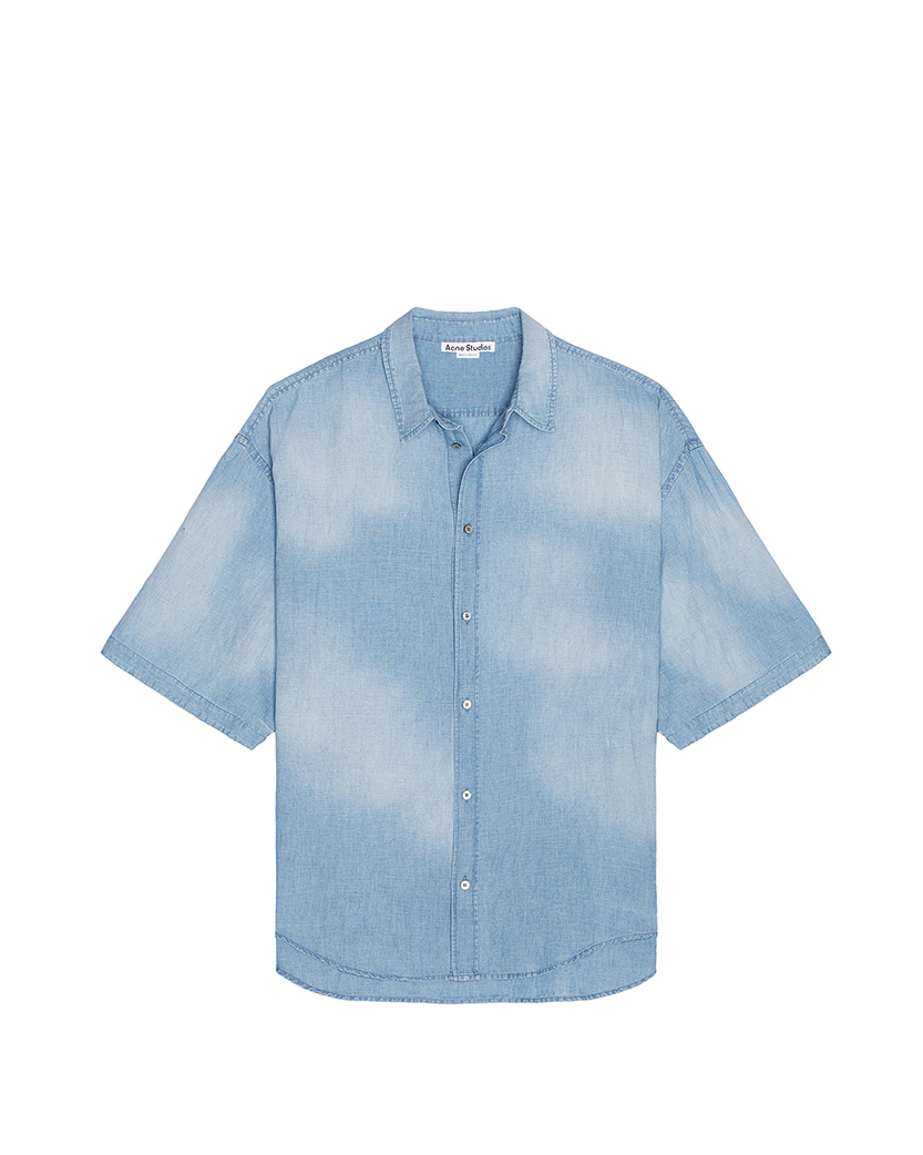 Acne Studios Button-up Shirt Logo Stamp Blue